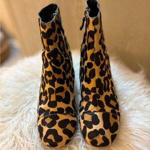 Halogen Leopard Print Ankle Boots
